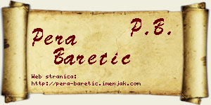 Pera Baretić vizit kartica
